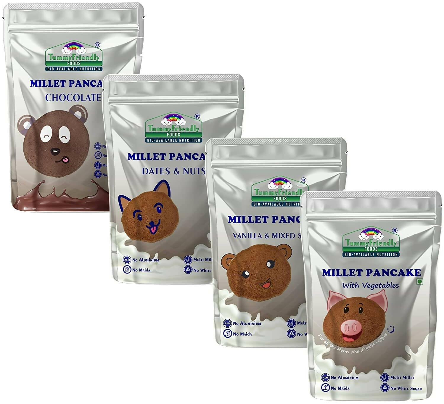 TummyFriendly Foods Millet Pancake Mixes Trial Packs with Chocolate, Nuts, Veggies  Grab2Buy TummyFriendly Foods Grab2Buy