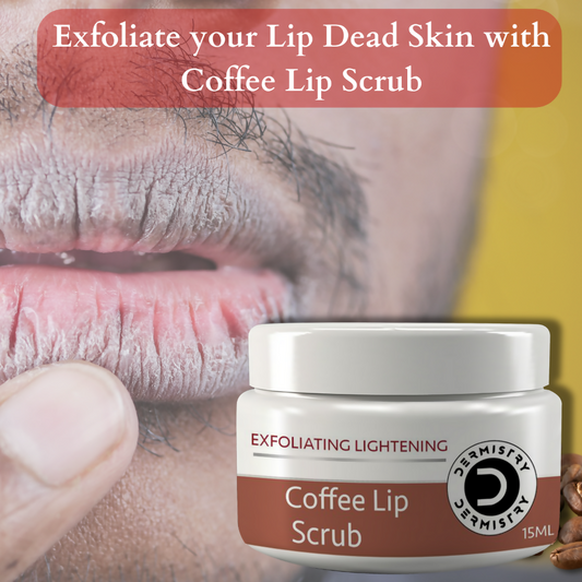 Dermistry Exfoliating Lightening Coffee & Sugar Lip Scrub for Dark Dry Chapped Lips & Pigmentation - Grab2buy