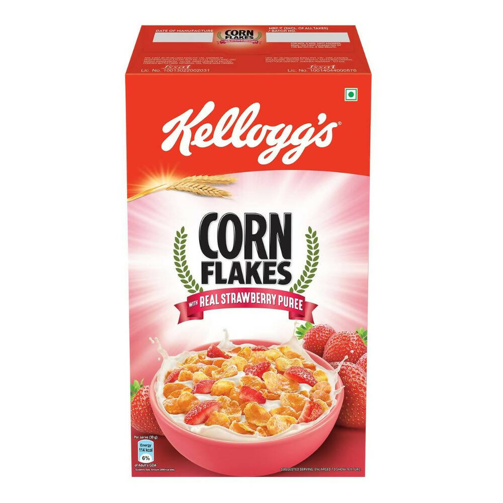 Kellogg's Corn Flakes With Real Strawberry Puree 