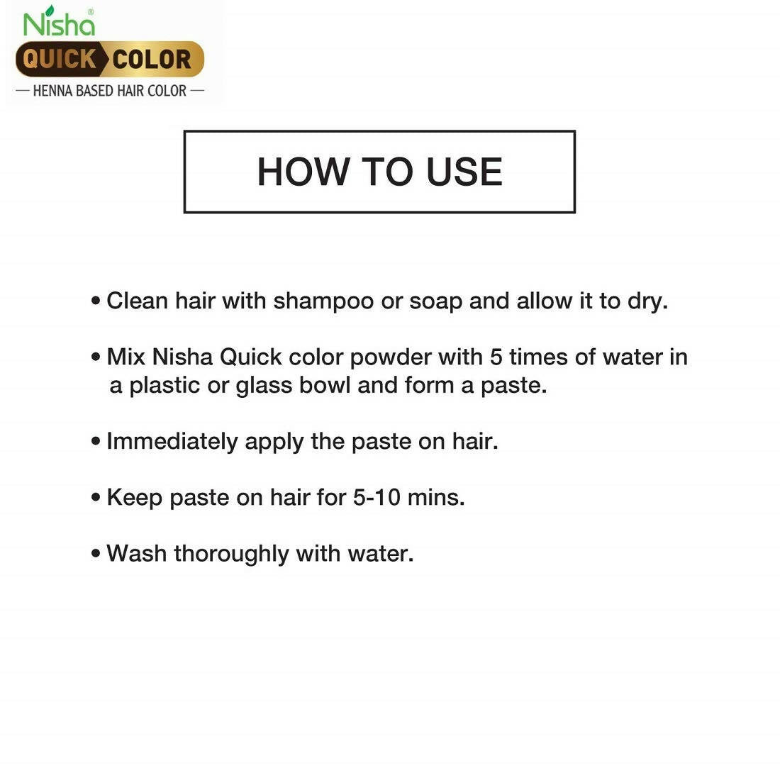 Nisha Henna Based Quick Hair Color Black 