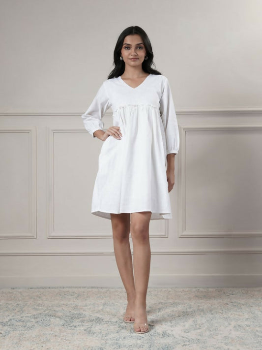 Joban Fashion Women's White Short Dress