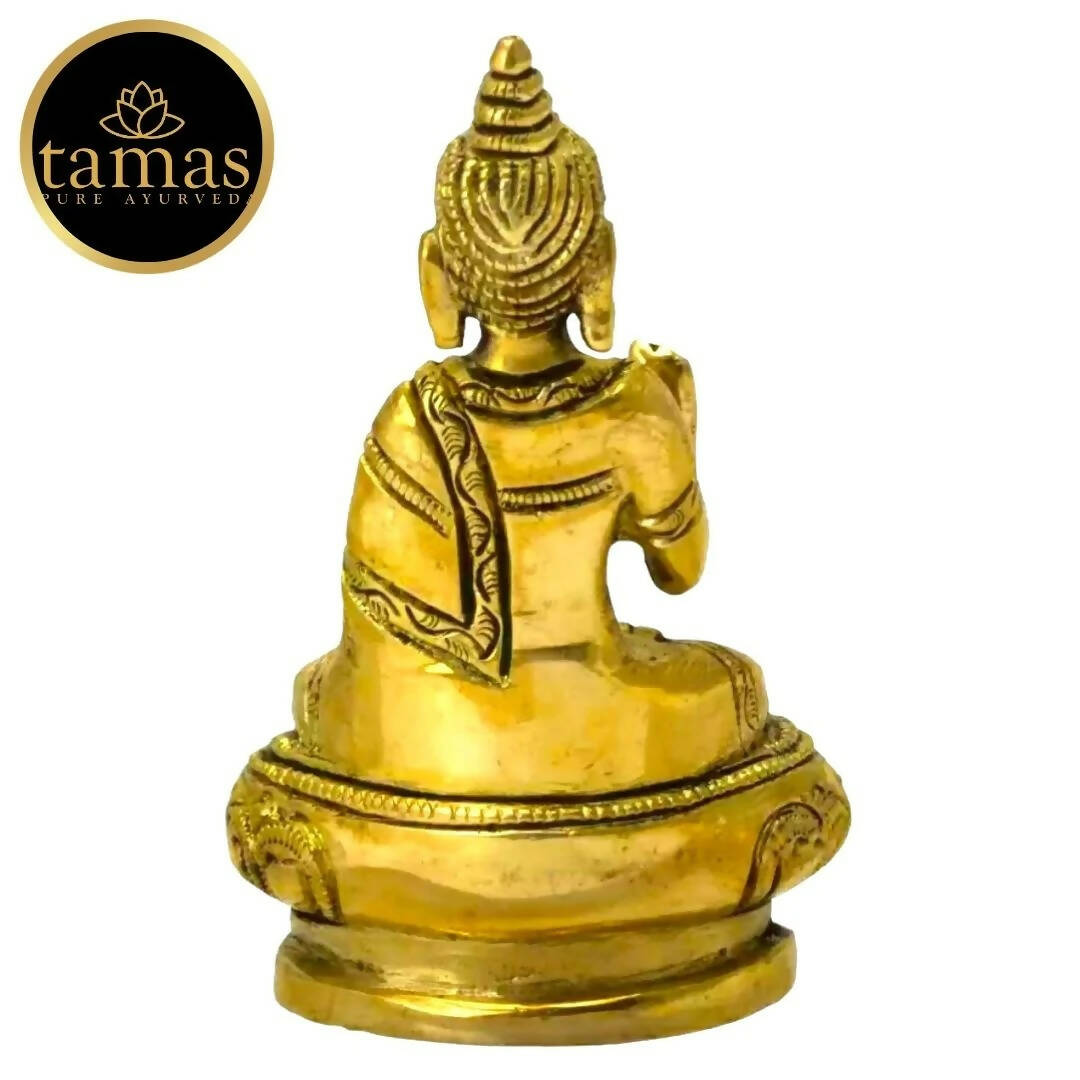 Tamas Brass Buddha Idol Decorative Showpiece (Golden) - Grab2buy