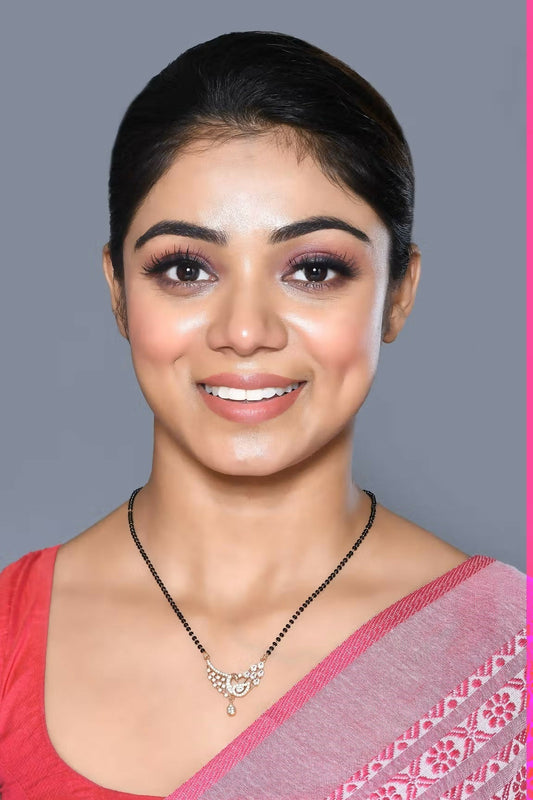 Joban Fashion Women Golden White Ad Mangalsutra With Chain And Without Earrings