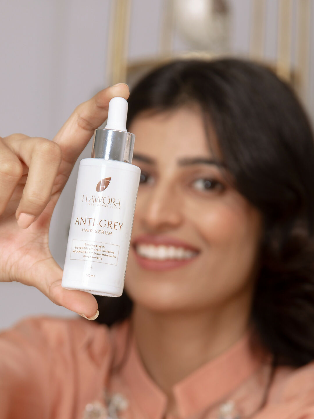 Flawora Set of Anti-Grey Hair Serum, Anti Acne Serum and Golden Glow Face Serum