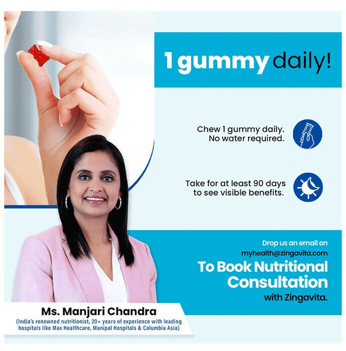 Zingavita Hair Skin Gummies with Biotin, Vitamin A C & E  Grab2Buy Zingavita Grab2Buy