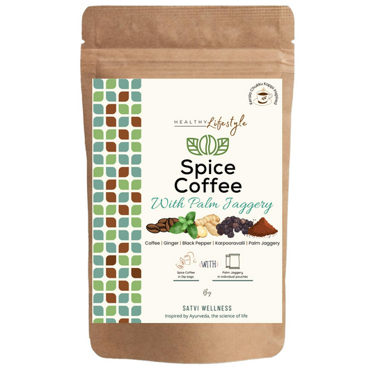 Satvi Wellness Chukkukappi with Karpooravalli/ Panikoorkka and Palm jaggery Blend of Coffee 
