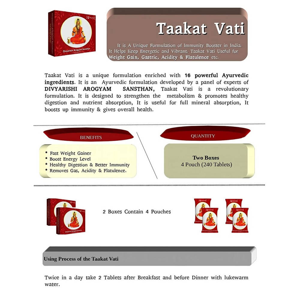 Divyarishi Arogyam Sansthan Taakat Vati Combo 
