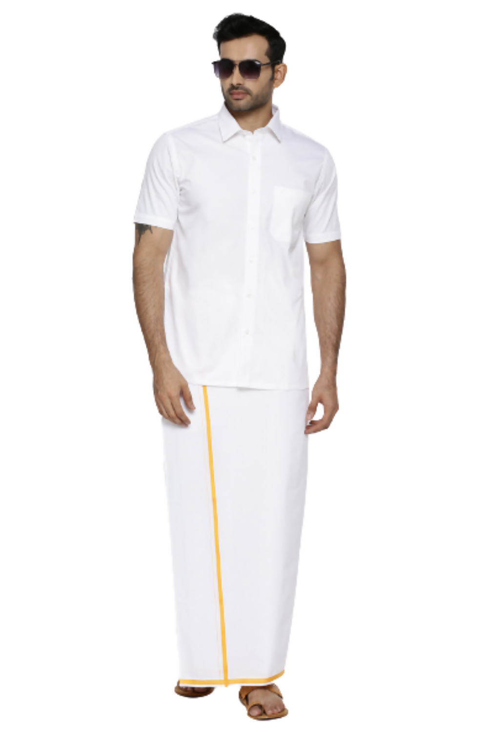 Ramraj Cotton Mens Half Sleeve White Shirt Plus Size - Classic Cotton 