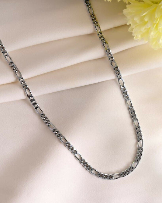 VOJ Silver Plated Cuban Link Chain 