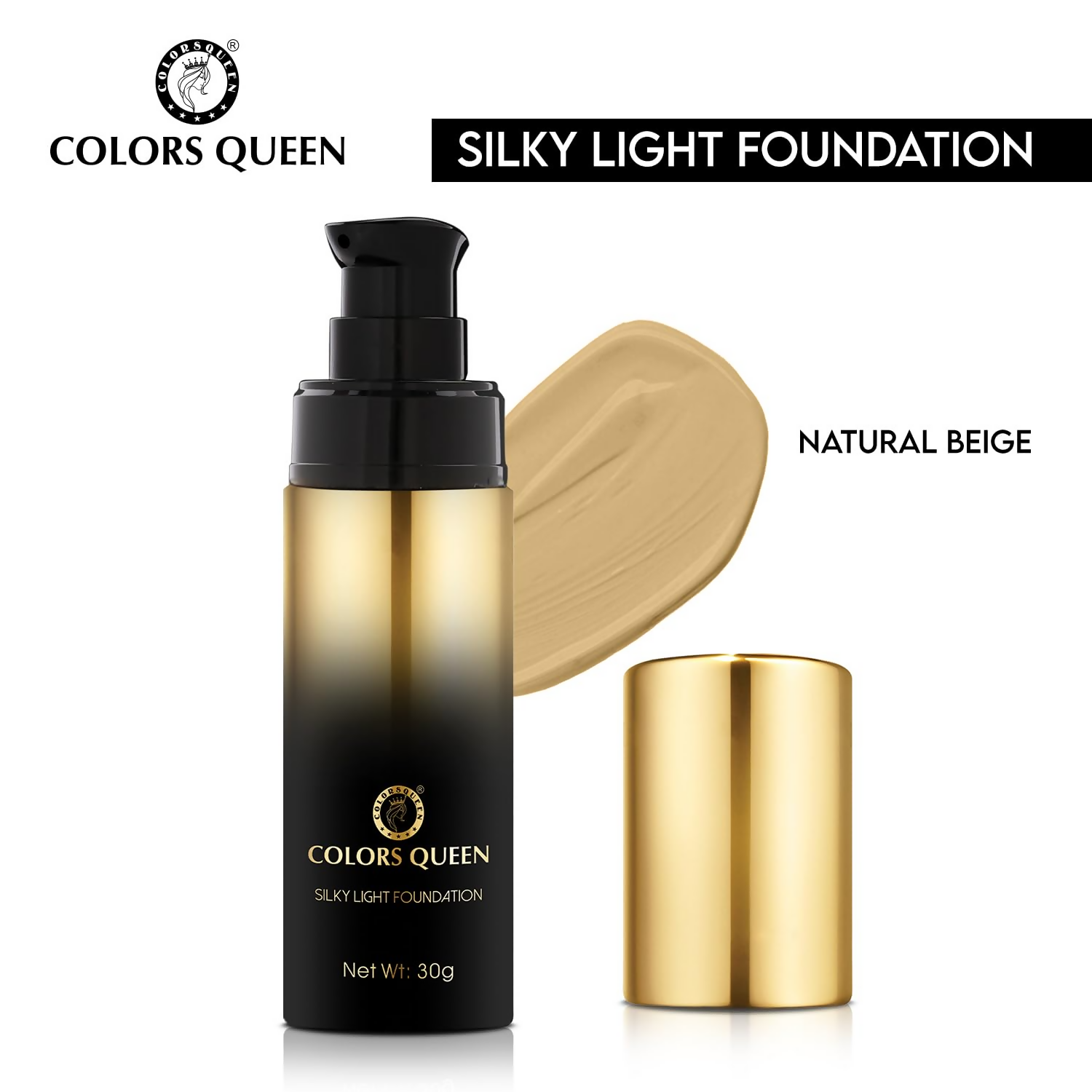 Colors Queen Silky Light Foundation - 03 Natural Beige  Grab2Buy Colors Queen Grab2Buy