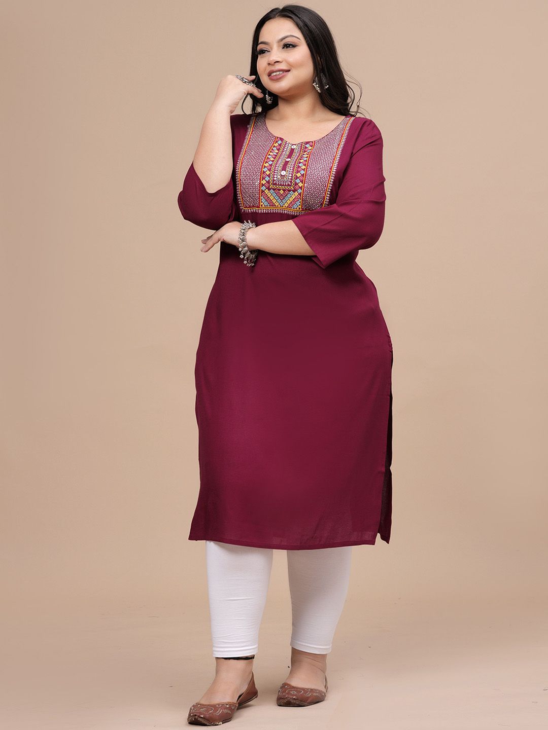 Sztori Women Ethnic Motifs Thread Work Kurta