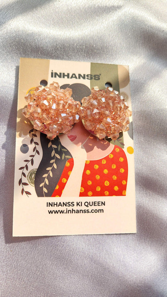 Inhanns Small Statement Studs Earrings - Peach