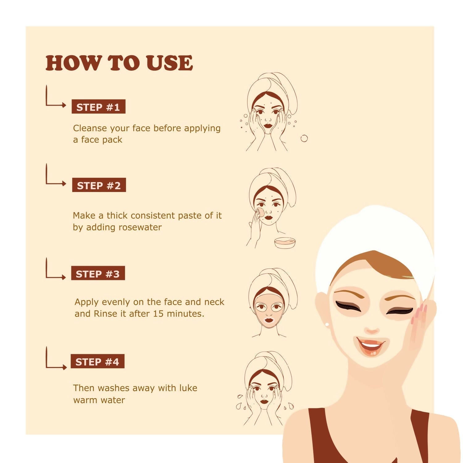 Kimayra Sandalwood + Saffron Face Pack Powder For Brighter Skin Tone, Helps In Anti-Ageing & Soothes Skin 