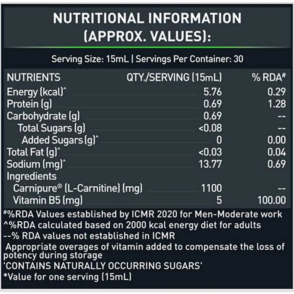 MuscleBlaze Liquid L Carnitine Lime 