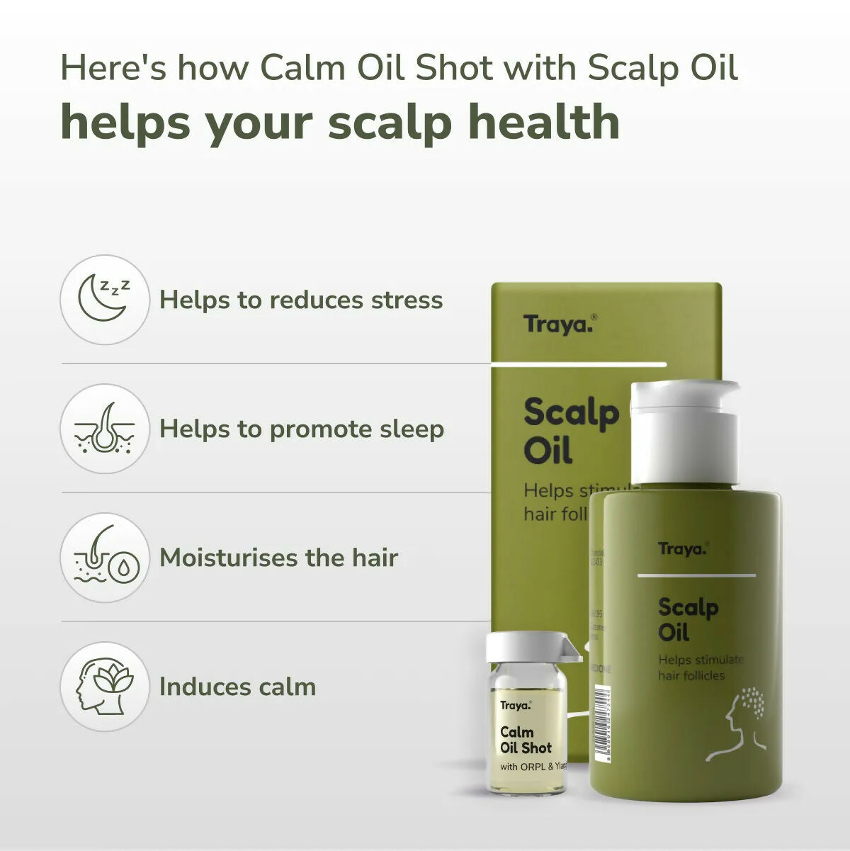 Traya Scalp Oil with Calm Oil Shot  Grab2Buy Traya Grab2Buy