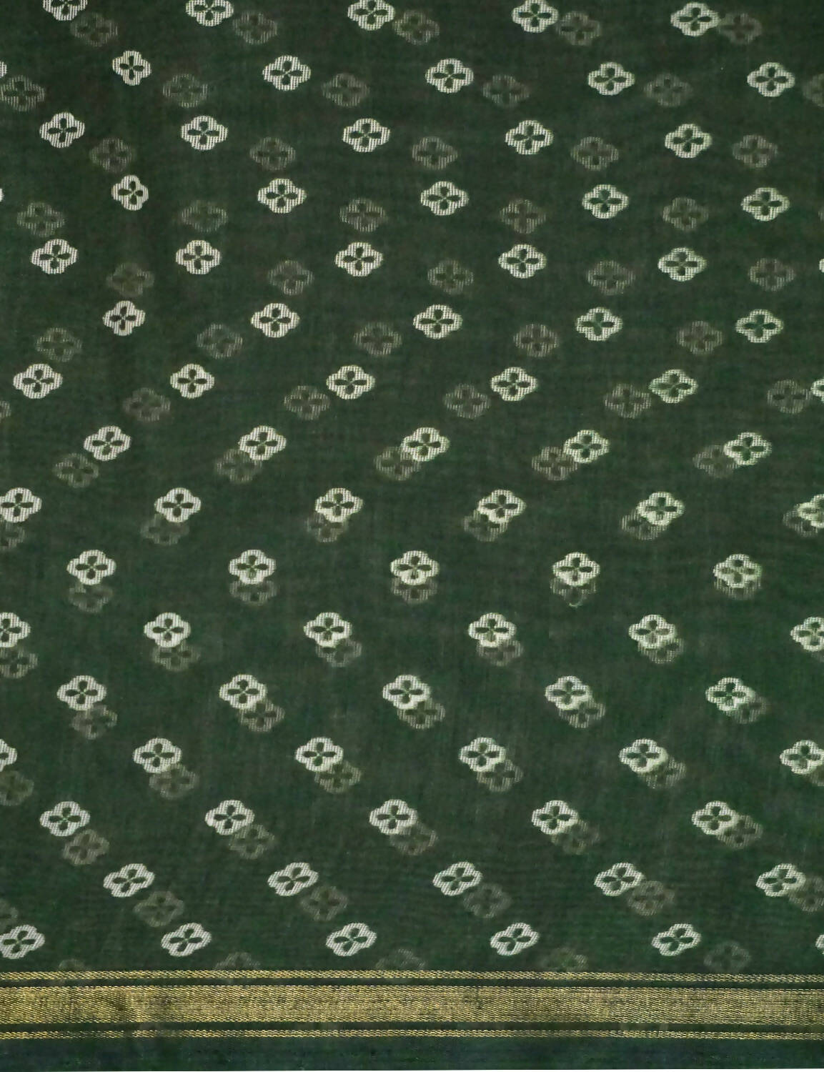 Shades Of Dark Leaf Green Floral Design Semi Chanderi Grab2Buy By Gayathri Reddy Designer Studio 