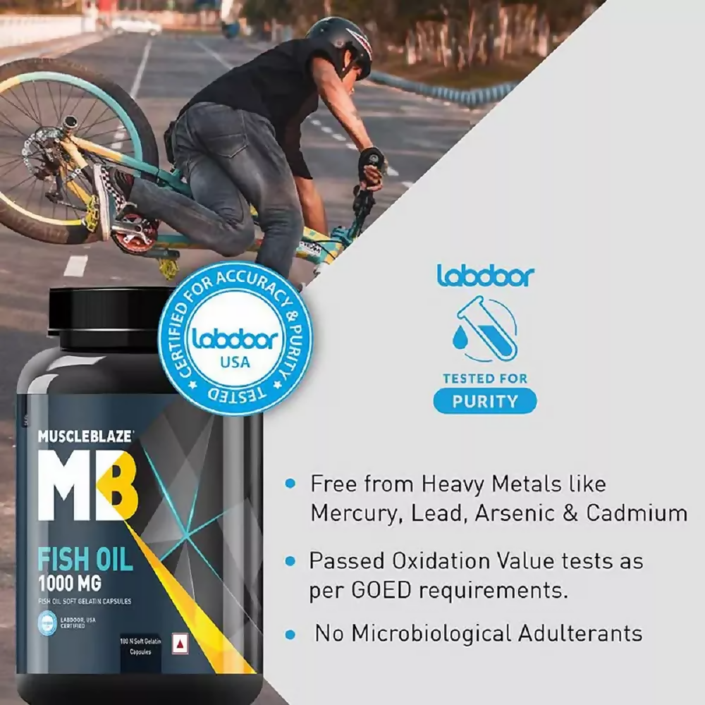 MuscleBlaze Fish Oil 1000 Mg Capsules 