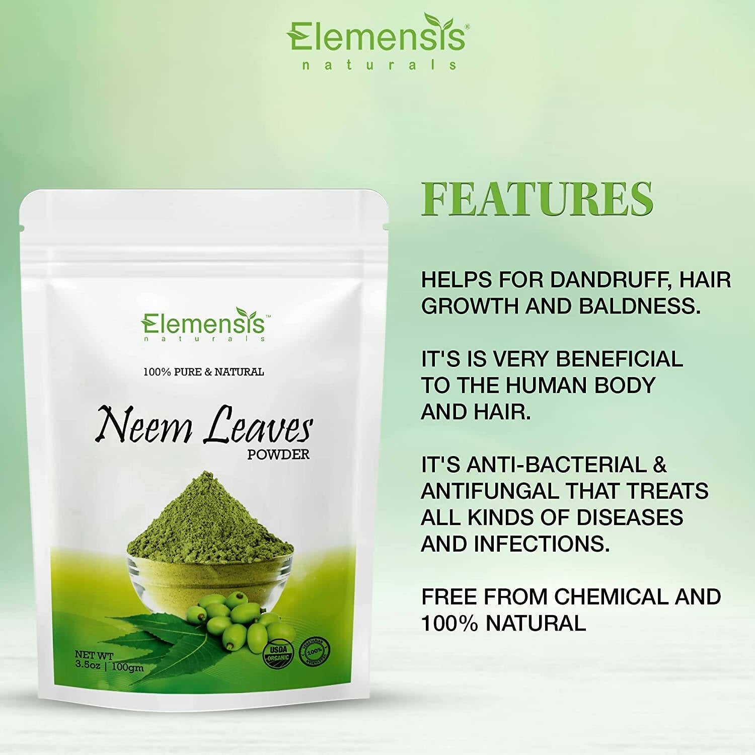 Elemensis Naturals Neem Leaves Powder 