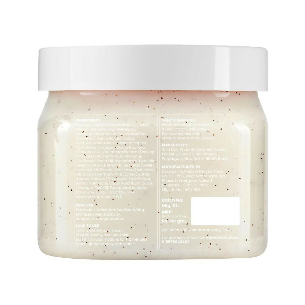 Wild Oak Pina Colada Shea Butter Sugar Scrub with Vegan Collagen & Peptides For Tan Removal & Smooth Skin  Grab2Buy Wild Oak Grab2Buy