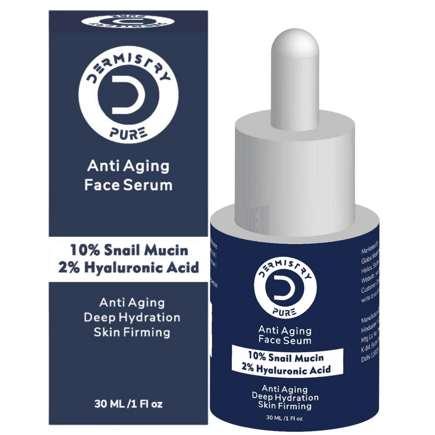 Dermistry 10% Snail Mucin96 Peptide Anti Ageing Moisturizer Skin Firming Tightening Aging Face Serum 