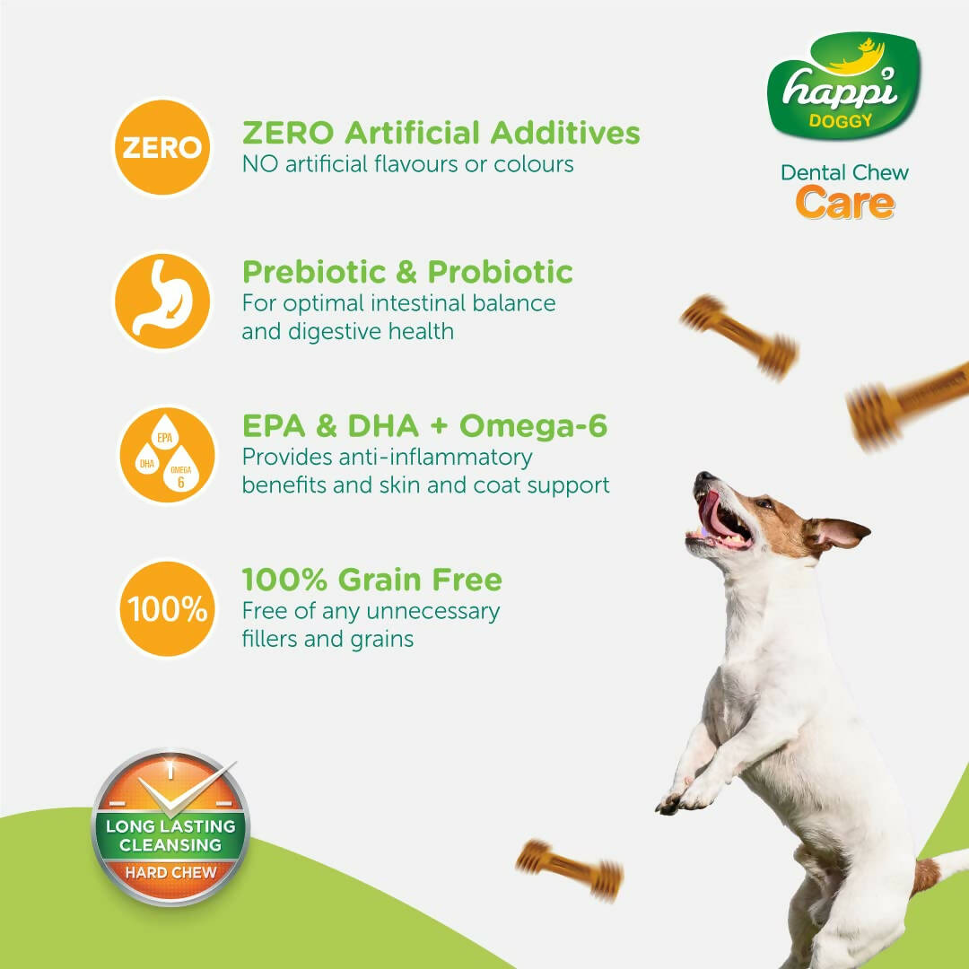 Happi Doggy Dental Chew Care Immune Support Turmeric & Shiitake - Grab2buy