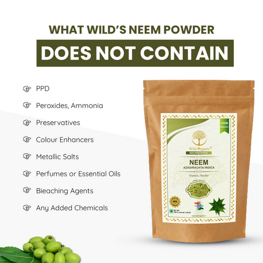 Wild Organic Neem Leaf Powder For Face And Hair Pack 