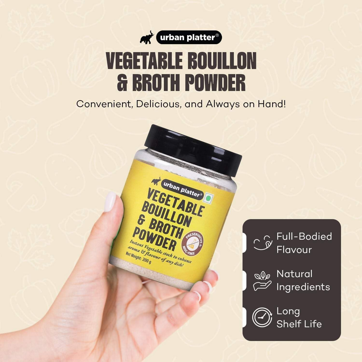 Urban Platter Vegetable Bouillon & Broth Powder  Grab2Buy Urban Platter Grab2Buy