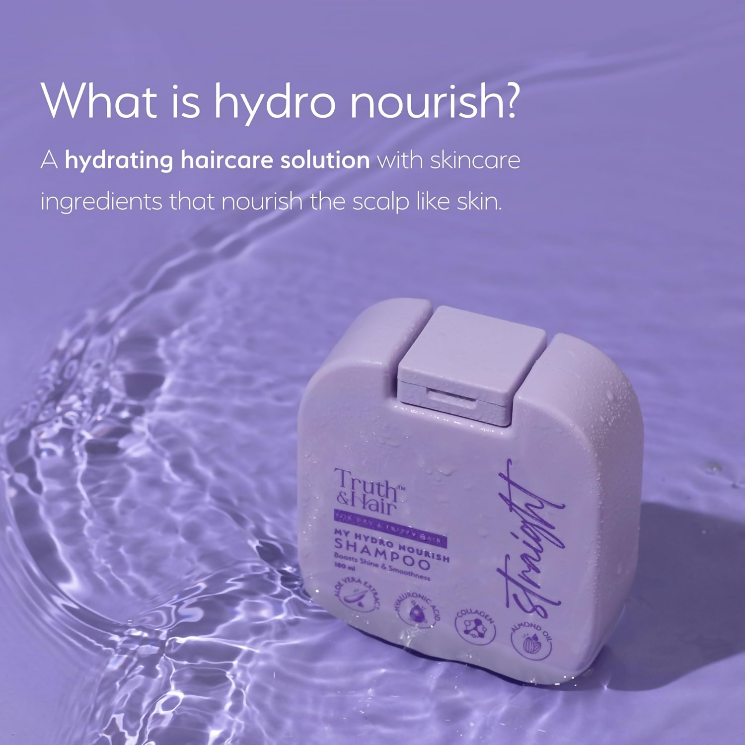 Truth & Hair Hydro Nourish Shampoo For Straight Hair With Sweet Almond Oil  Grab2Buy Truth & Hair Grab2Buy