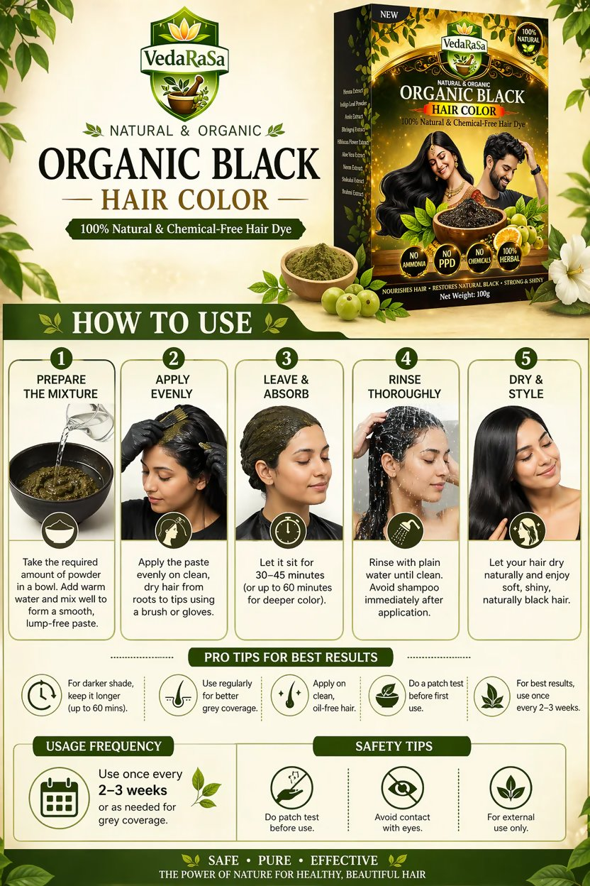 VedaRasa Natural & Organic Black Hair Color  Grab2Buy VedaRasa Grab2Buy