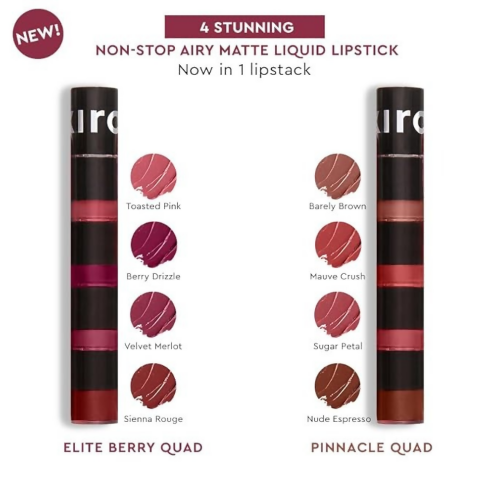 Kiro Four Play Non-Stop Airy Matte Liquid Lip Stack – Elite Berry Quad