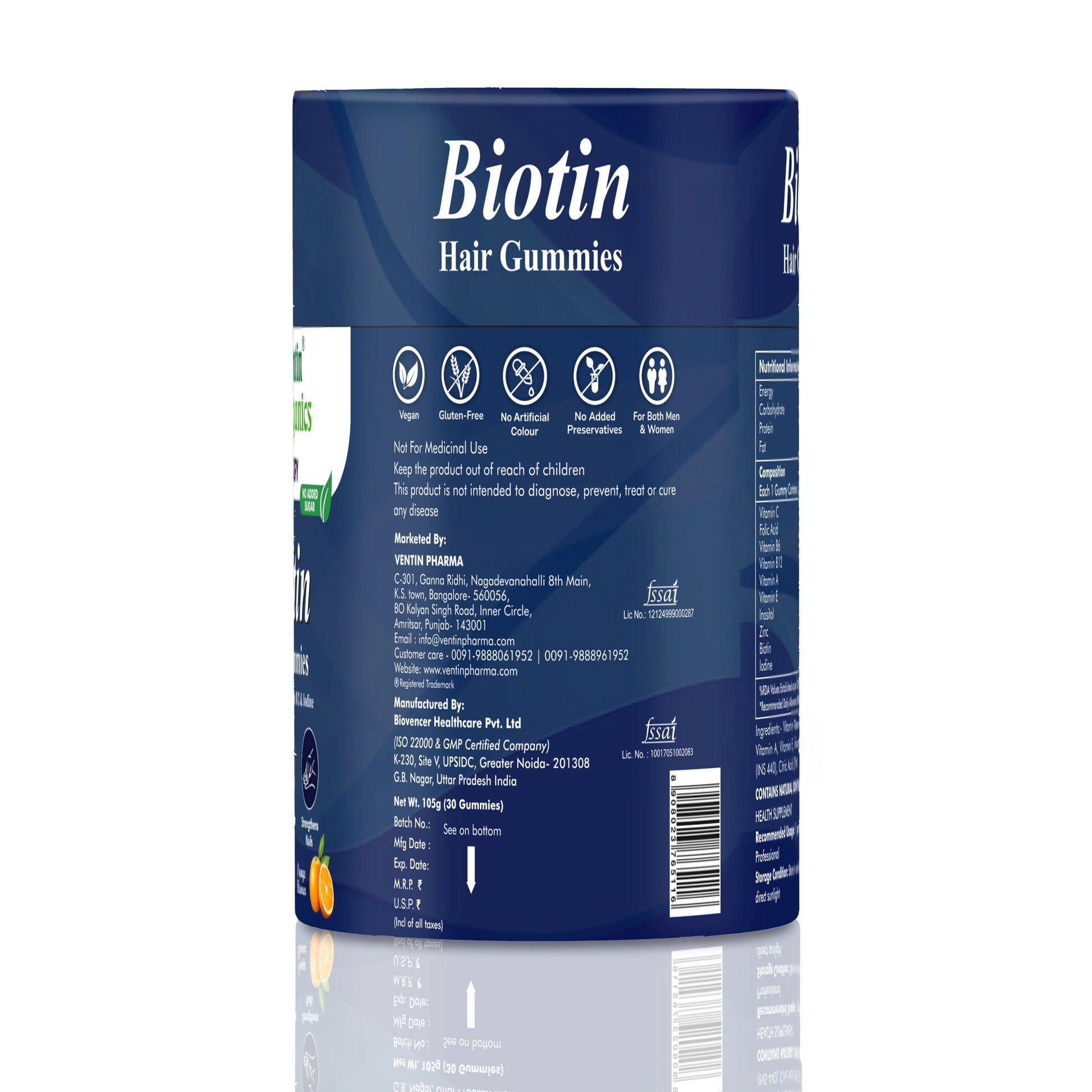 Ventin Organics Glossify Biotin Hair, Skin & Nails Gummies  Grab2Buy Ventin Organics Grab2Buy