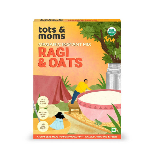 Tots and Moms Organic Ragi & Oats Instant Mix  Grab2Buy Tots and Moms Grab2Buy