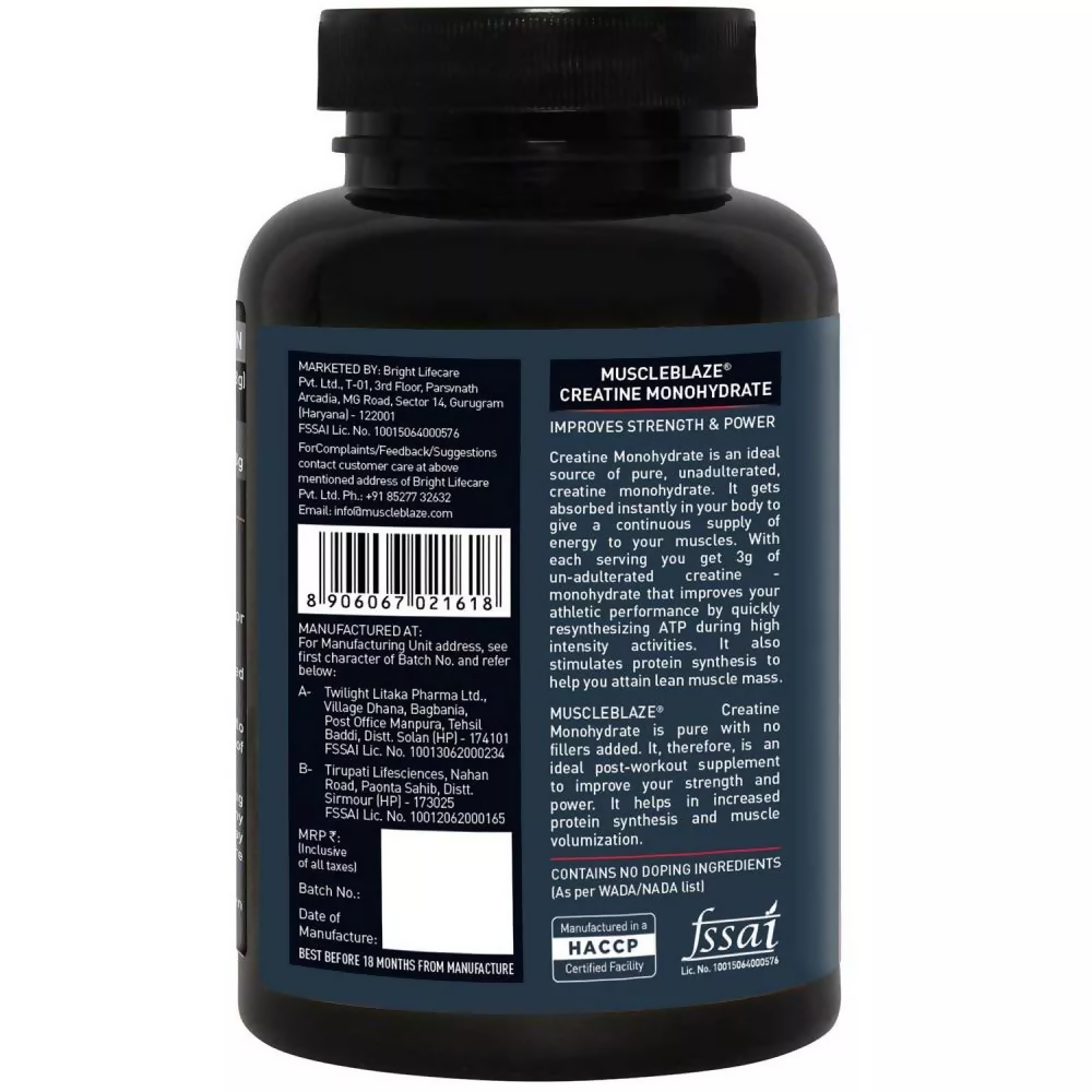 MuscleBlaze Creatine Monohydrate Unflavored 