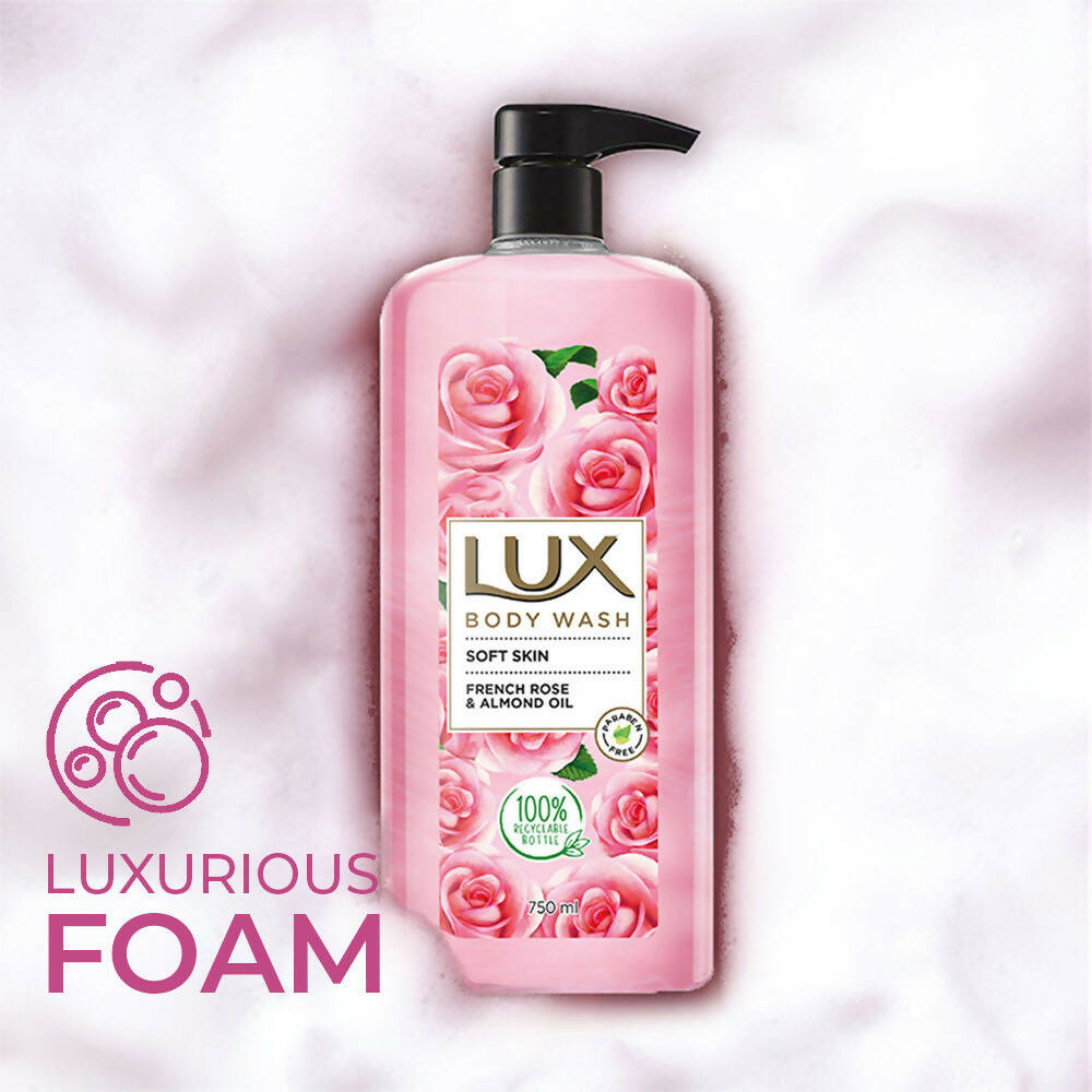 Lux Body Wash with French Rose Fragrance & Almond Oil 