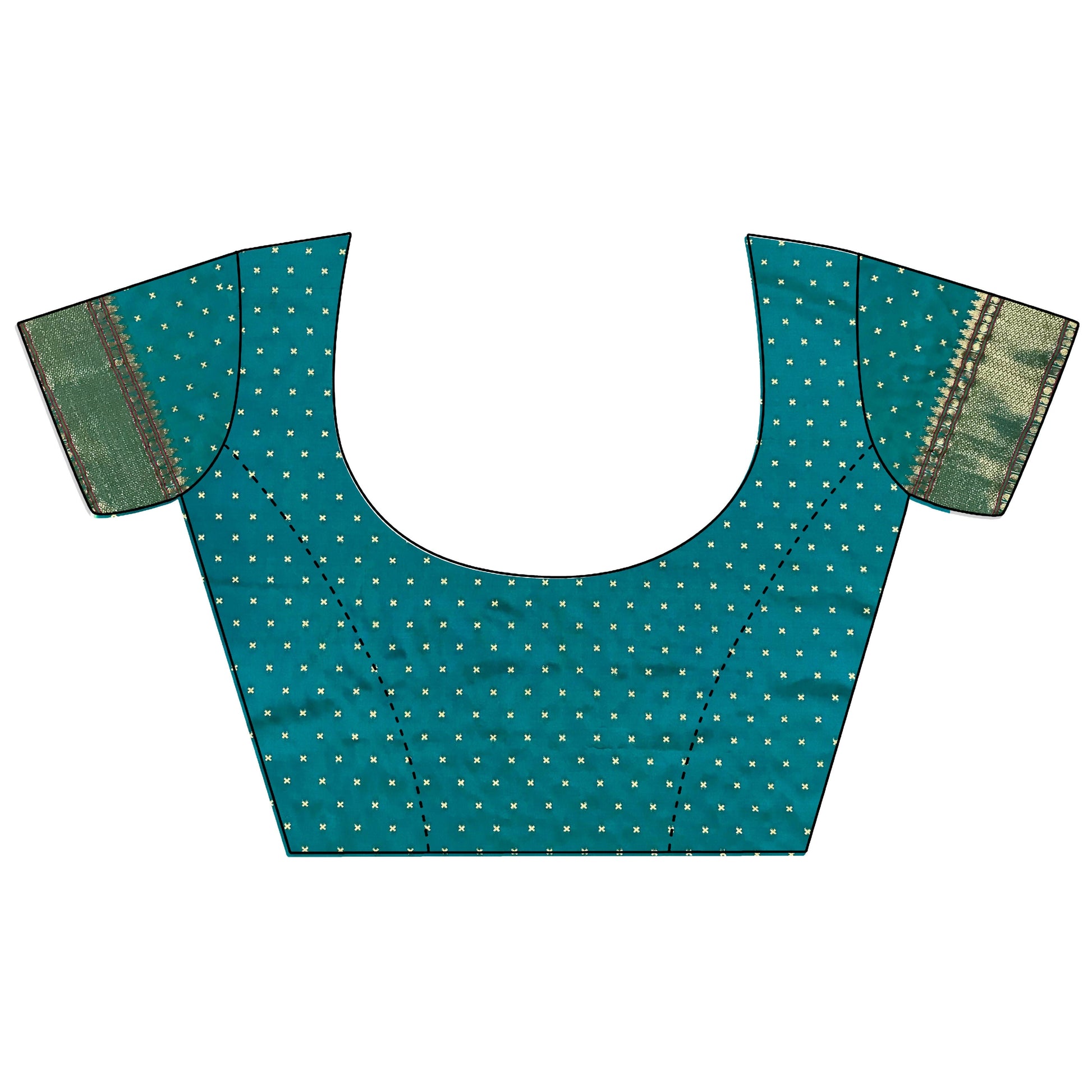 Joban Fashion Teal Butti Woven Soft Lichi Silk Paithani Saree