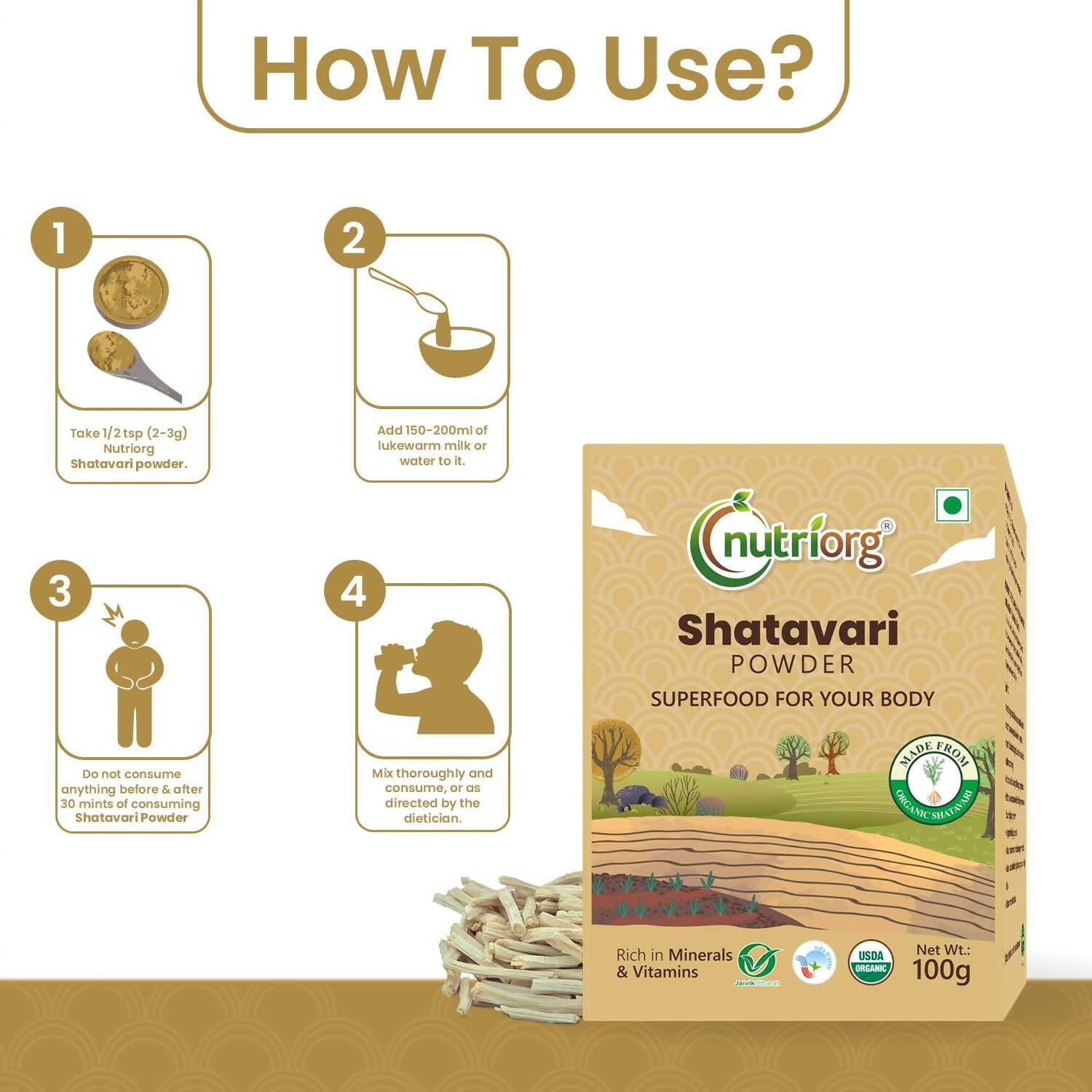 Nutriorg Certified Organic Shatavari Powder 