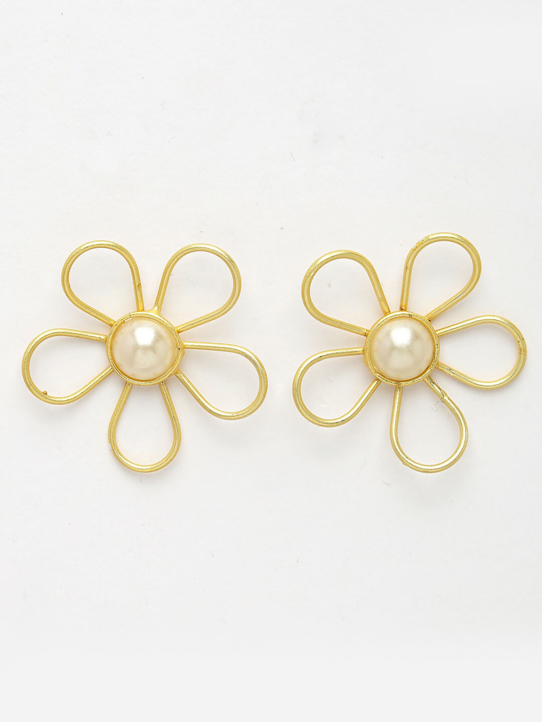 NVR Women's Gold Floral Shape Beaded Handcrafted Jewellery Set - Grab2buy