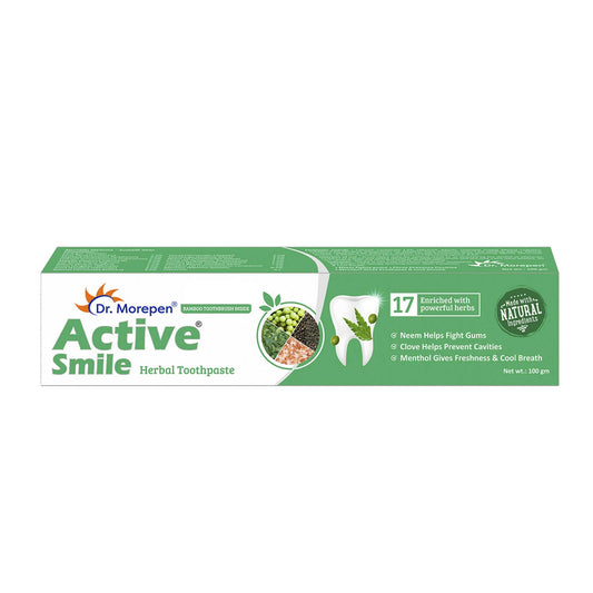 Dr. Morepen Active Smile Herbal Toothpaste with Neem, Clove & Menthol 
