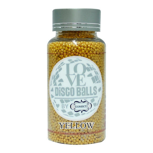 Confect Yellow Disco Balls Sprinkles 2 MM