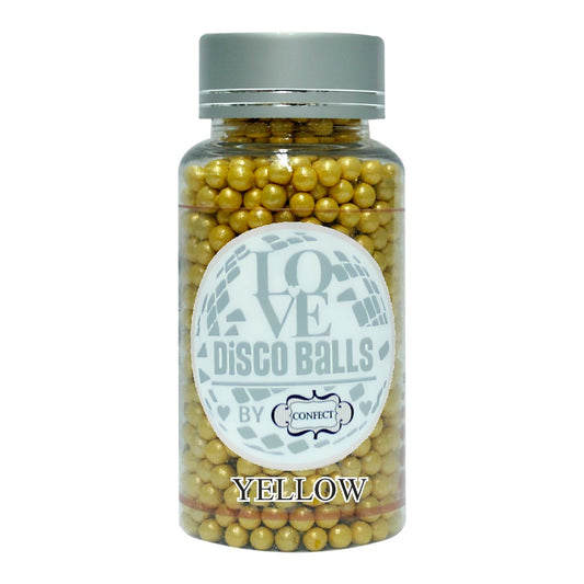 Confect Yellow Disco Balls Sprinkles 5 MM