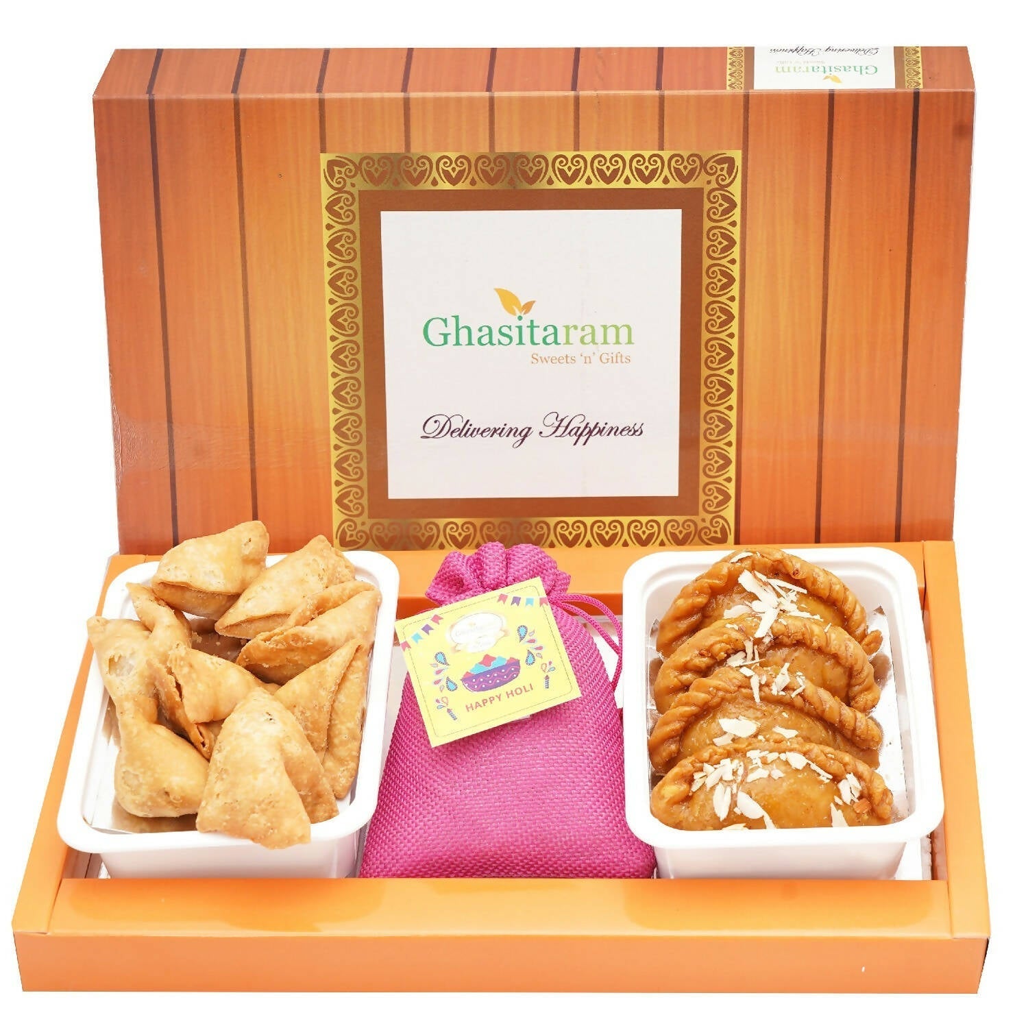 Ghasitaram Assorted Box of Gujiyas, Farsan Samosa and Thandai 