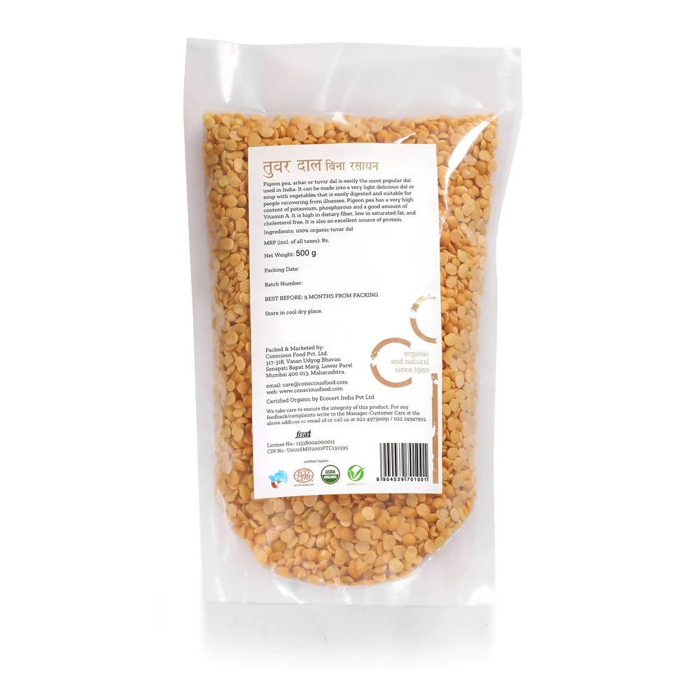 Conscious Food Organic Pigeon Pea (Tuvar Dal) 