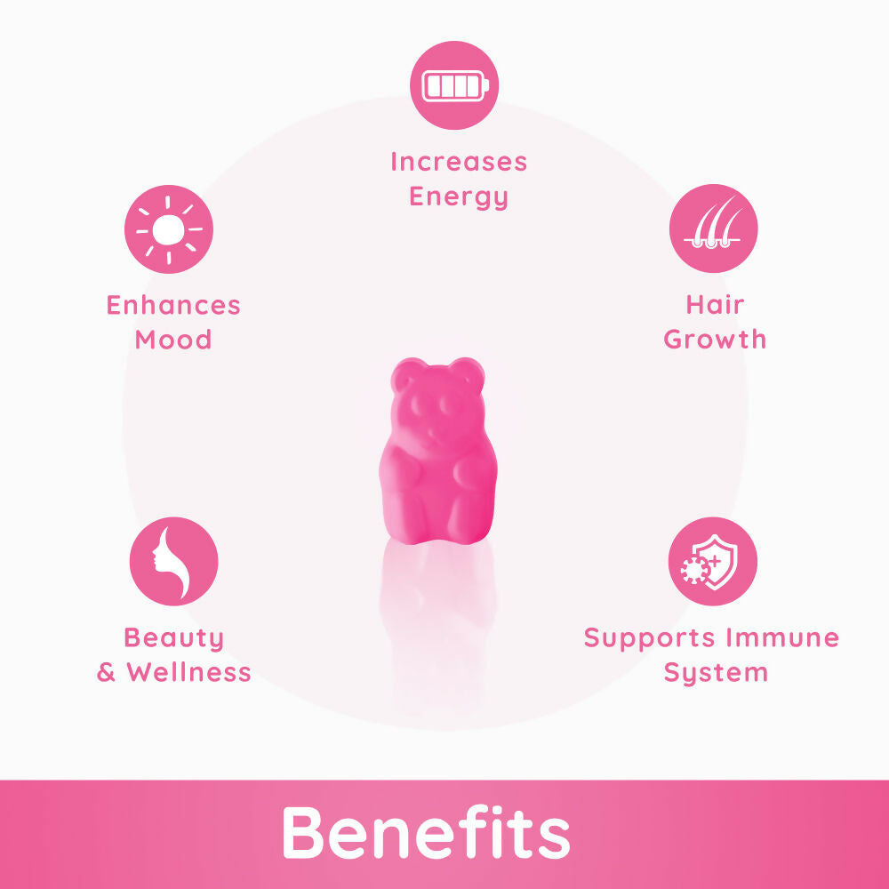 Purna Gummies Multivitamin Strawberry Gummies with Vitamins & Minerals 