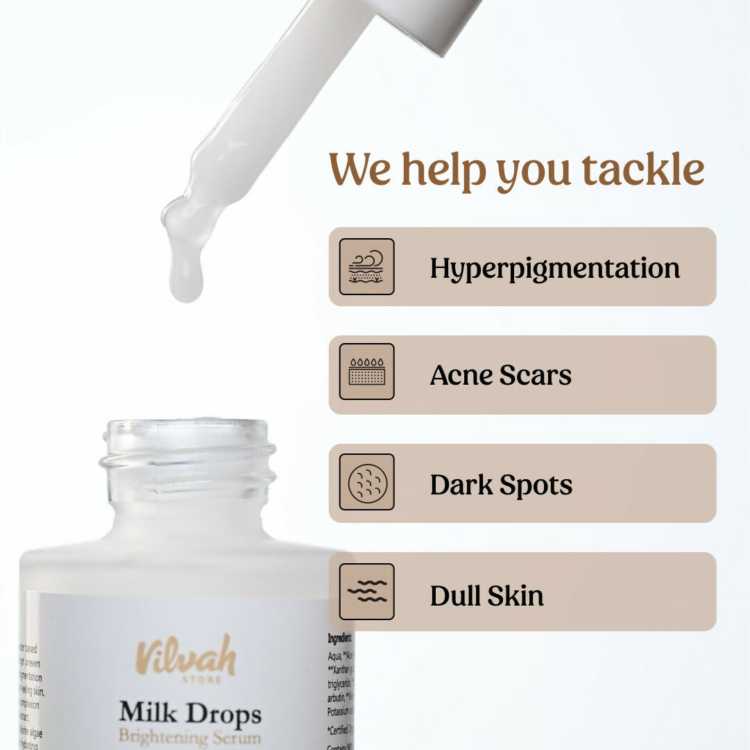 Vilvah Store Milk Drops Brightening Serum (Skin Brightening)  Grab2Buy Vilvah Store Grab2Buy