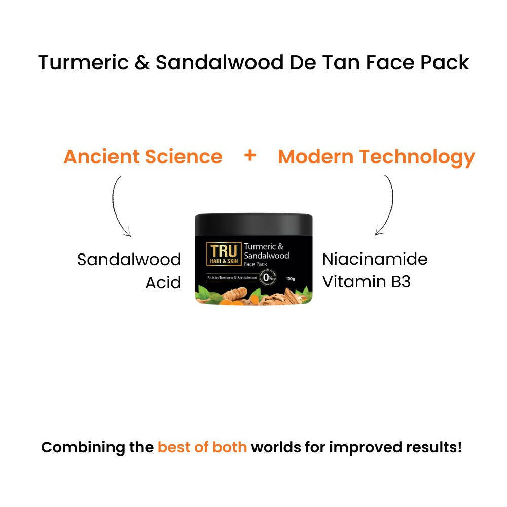 Tru Hair & Skin Turmeric & Sandalwood De-Tan Face Pack  Grab2Buy Tru Hair & Skin Grab2Buy