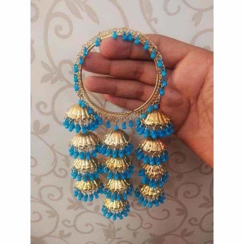 MS Fashion India Stylish And Trendy Sky Blue Pearls Hanging Bangles | Grab2Buy
