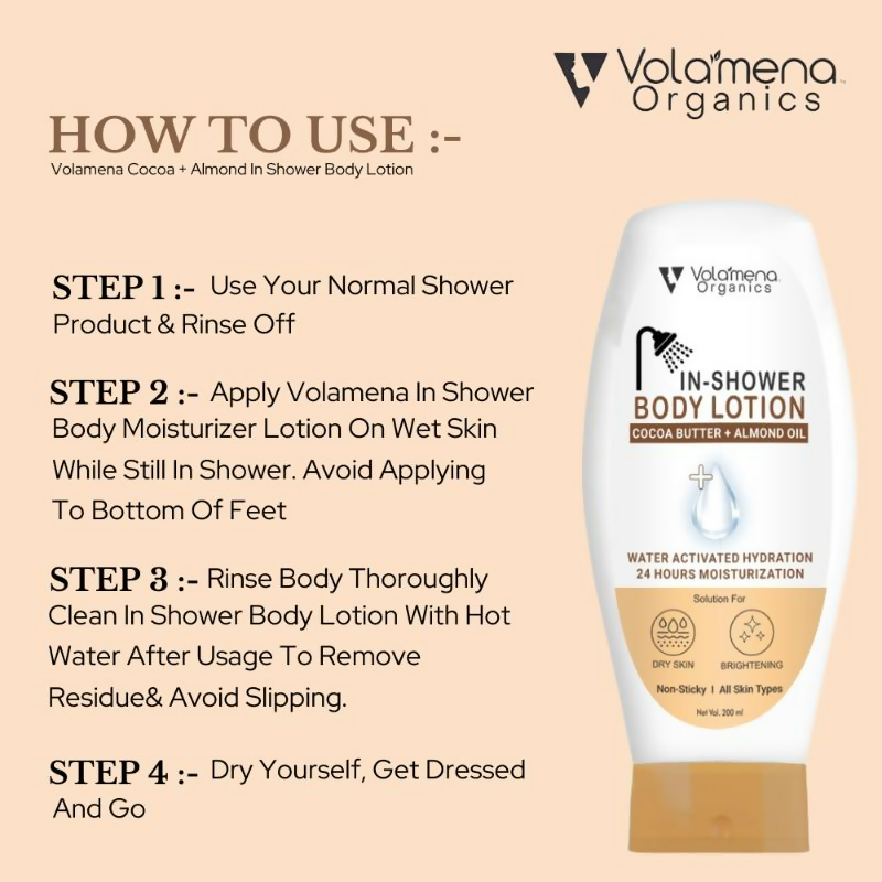 Volamena Cocoa + Almond In-Shower Body Lotion With Shea Butter  Grab2Buy Volamena Grab2Buy