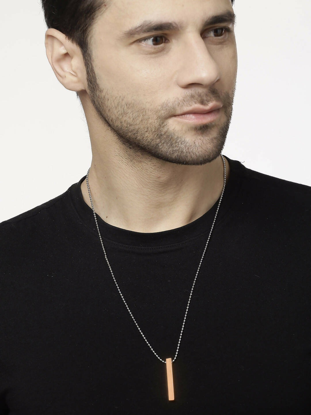 NVR Men Copper Plated Geomatric Pendent With Chain 