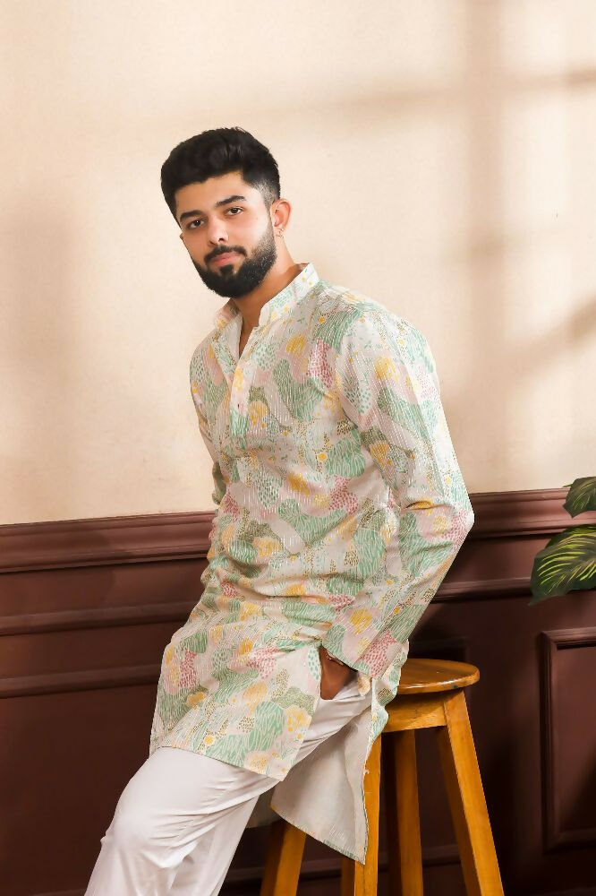 Multy Art Silk Digital Printed, Embroidery Work Kurta Set - Mahotsav