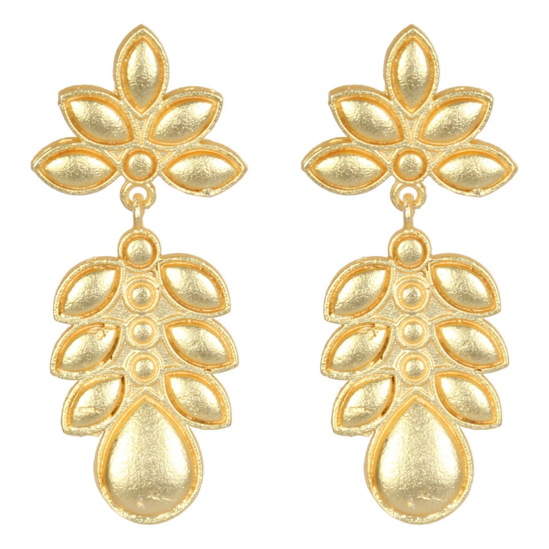 Joban Fashion Women Matte Gold Brass Earrings | Swadesiicart